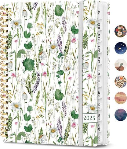 2025 Planner - Weekly and Monthly Planner, Jan 2025 to Dec 2025, Hardcover 2025 Calendar Planner Book with Monthly Tabs, Inner Pocket, Ideal for Office Home School Supplies - A5 (6.3" X 8.5"), Spring Flowers