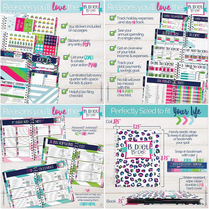 12-Month Budget Planner Bill Tracker Organizer W/Calendar & Pockets for Financial Management 354 Stickers | Budget Binder™