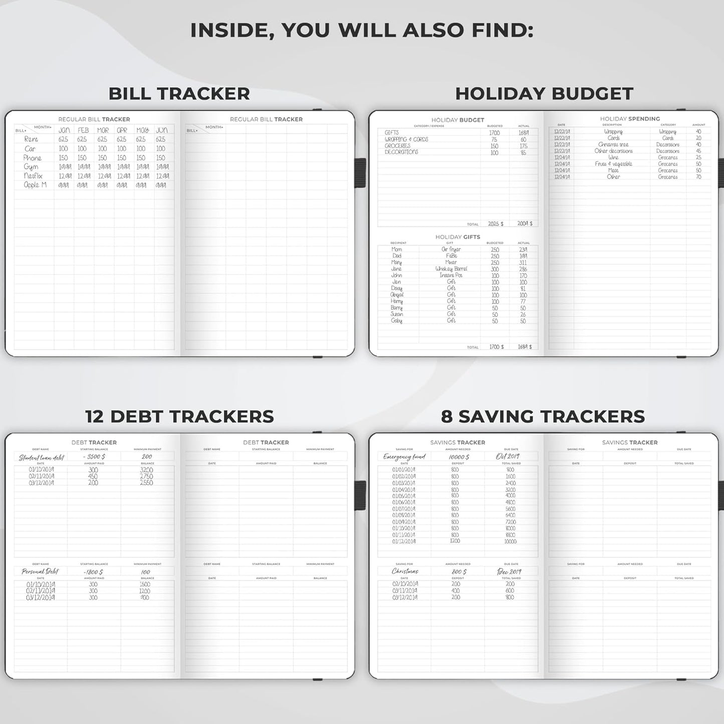 Budget Planner Pro - Financial Organizer + Cash Envelope Budget System. Monthly Finance Journal, Expense Tracker & Personal Account Book. Undated - Start Anytime. (7''X10'') – Black