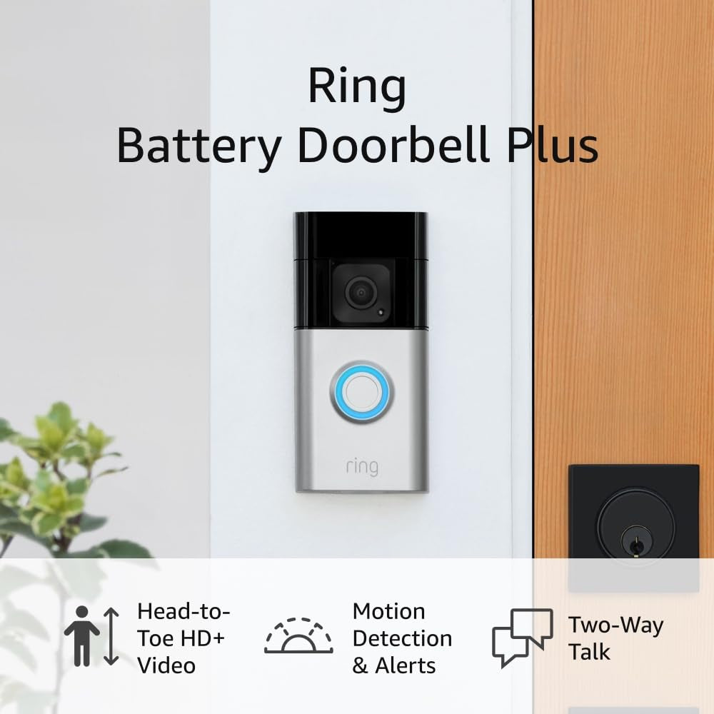 Battery Doorbell plus (Newest Model) | Head-To-Toe HD+ Video, Motion Detection & Alerts, and Two-Way Talk