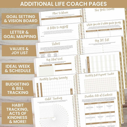 2025 (8.5" X 11") Calendar Year Day Planner (January 2025 - December 2025) - Weekly Monthly Dated Agenda Organizer with Stickers & Tabs - Brushed Beige