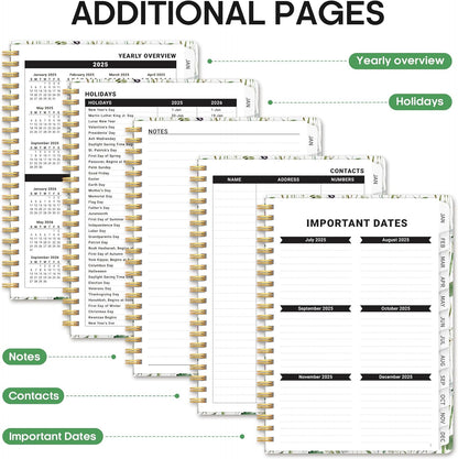 2025 Planner - Weekly and Monthly Planner, Jan 2025 to Dec 2025, Hardcover 2025 Calendar Planner Book with Monthly Tabs, Inner Pocket, Ideal for Office Home School Supplies - A5 (6.3" X 8.5"), Spring Flowers