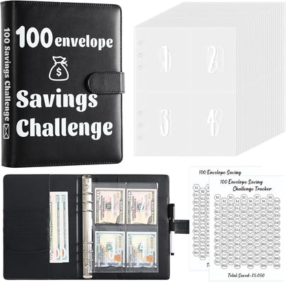 Money Saving Binder - 100 Envelopes Money Saving Challenge, Savings Book with Cash Envelopes Easy and Fun Way to save $5,050, 100 Envelope Challenge Binder for Budgeting Money Saving