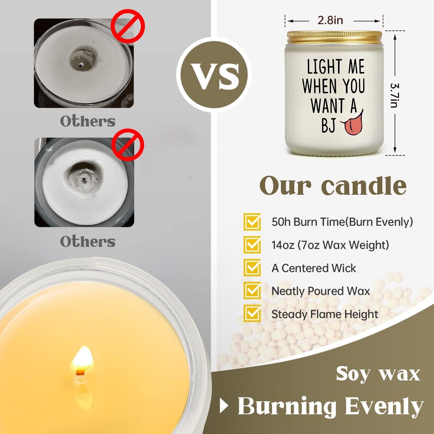 Gifts for Him - Light Me When You Want a BJ Candle, Funny Birthday Gifts for Men Naughty Valentines Day Engagement Anniversary Christmas Gifts for Husband Boyfriend Fiance Guy