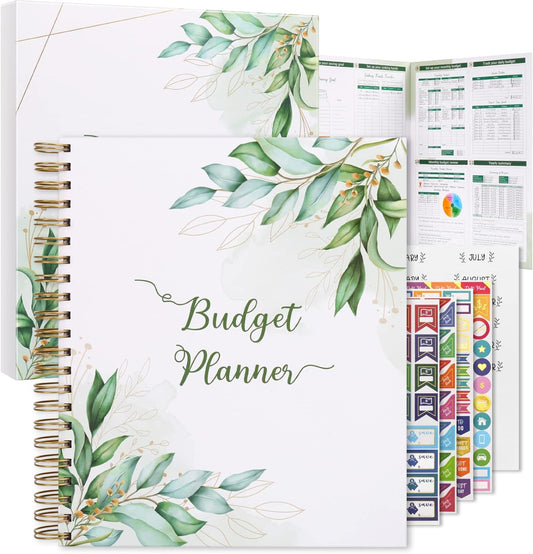 8.5 X 11 Inches Large Budget Planner and Monthly Bill Organizer – Premium Hardcover Budget Book with 12 Pockets for Savings, Debt, Expense Tracking – Budget Tracker with Stickers