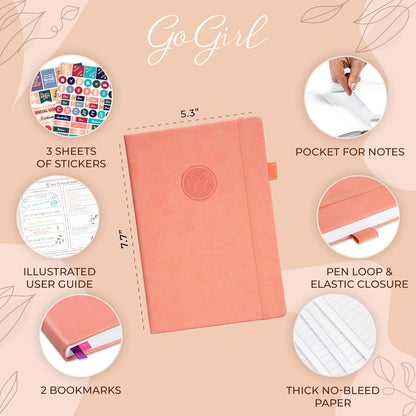 Budget Planner – Monthly Financial Planner Organizer Budget Book. Expense Tracker Notebook Journal to Control Money, Compact (Peach Pink)