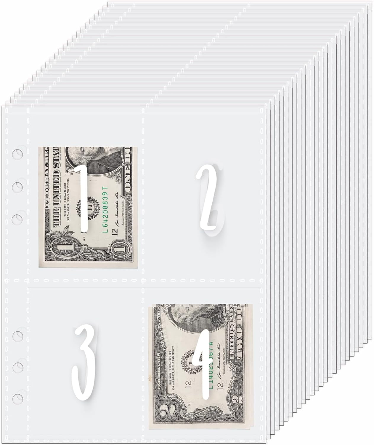 100 Envelopes Money Saving Challenge A5 Budget Binder Inserts for Replacement, 25 Sheets Pre-Numbered 1-100 Cash Stuffing Envelopes Money Pouches for A5 6-Ring Savings Binder