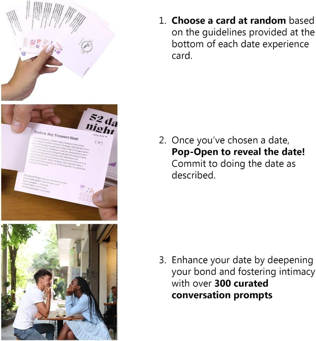 Couples Gift Ideas - 52 Pop-Open Date Night Ideas and 300+ Conversation Starters. Great Card Games for Couples, Men, Women. Boyfriend Gifts, Bride Gifts