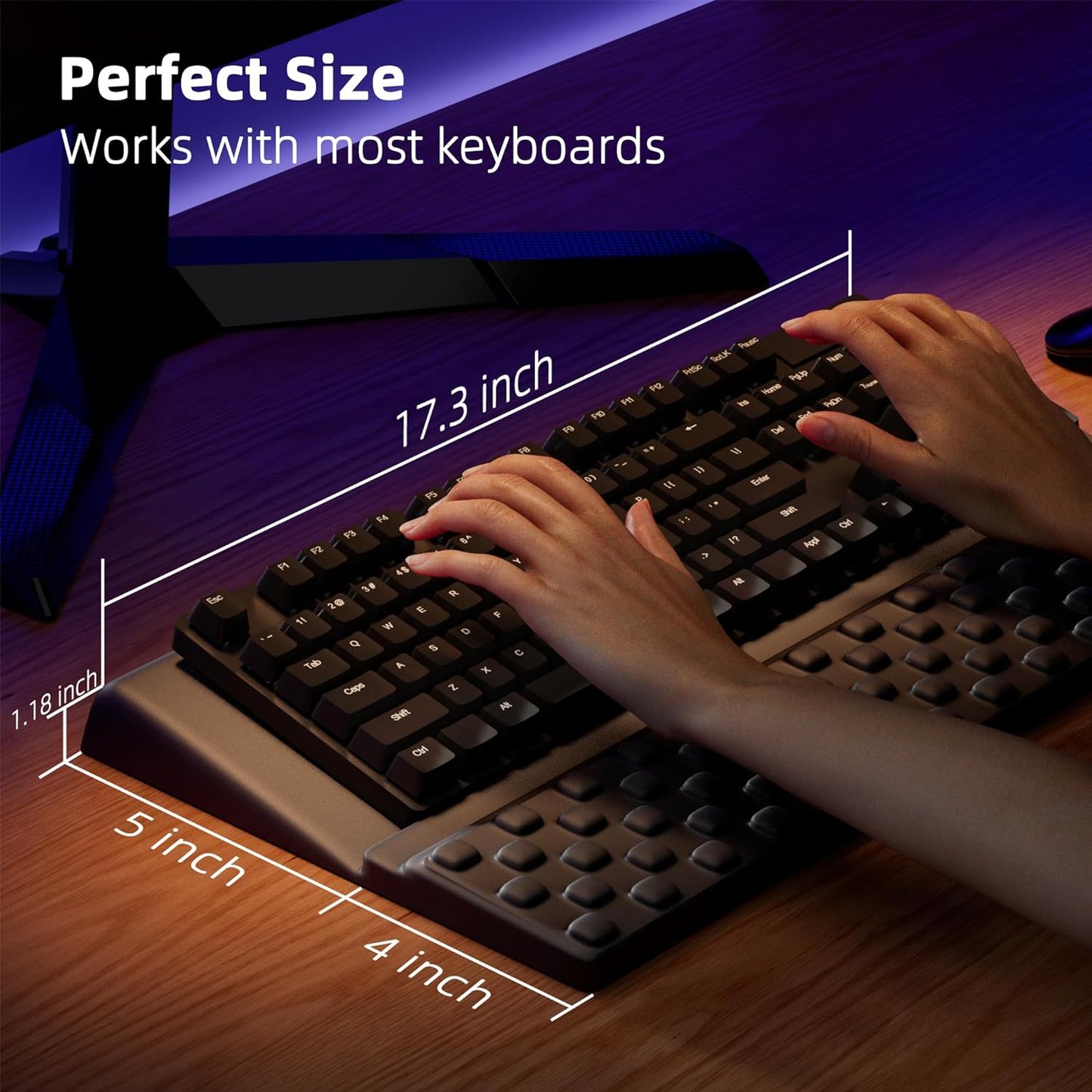 Keyboard Stand with Wrist Rest, Comfy Ergonomic Keyboard Riser Holder for Office Home