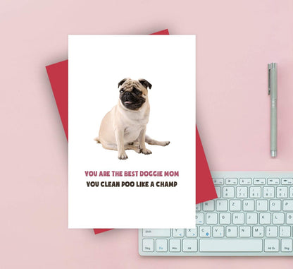 Cute Birthday Card for Mom, Dog Mother'S Day Card, You Are the Best Doggie Mom