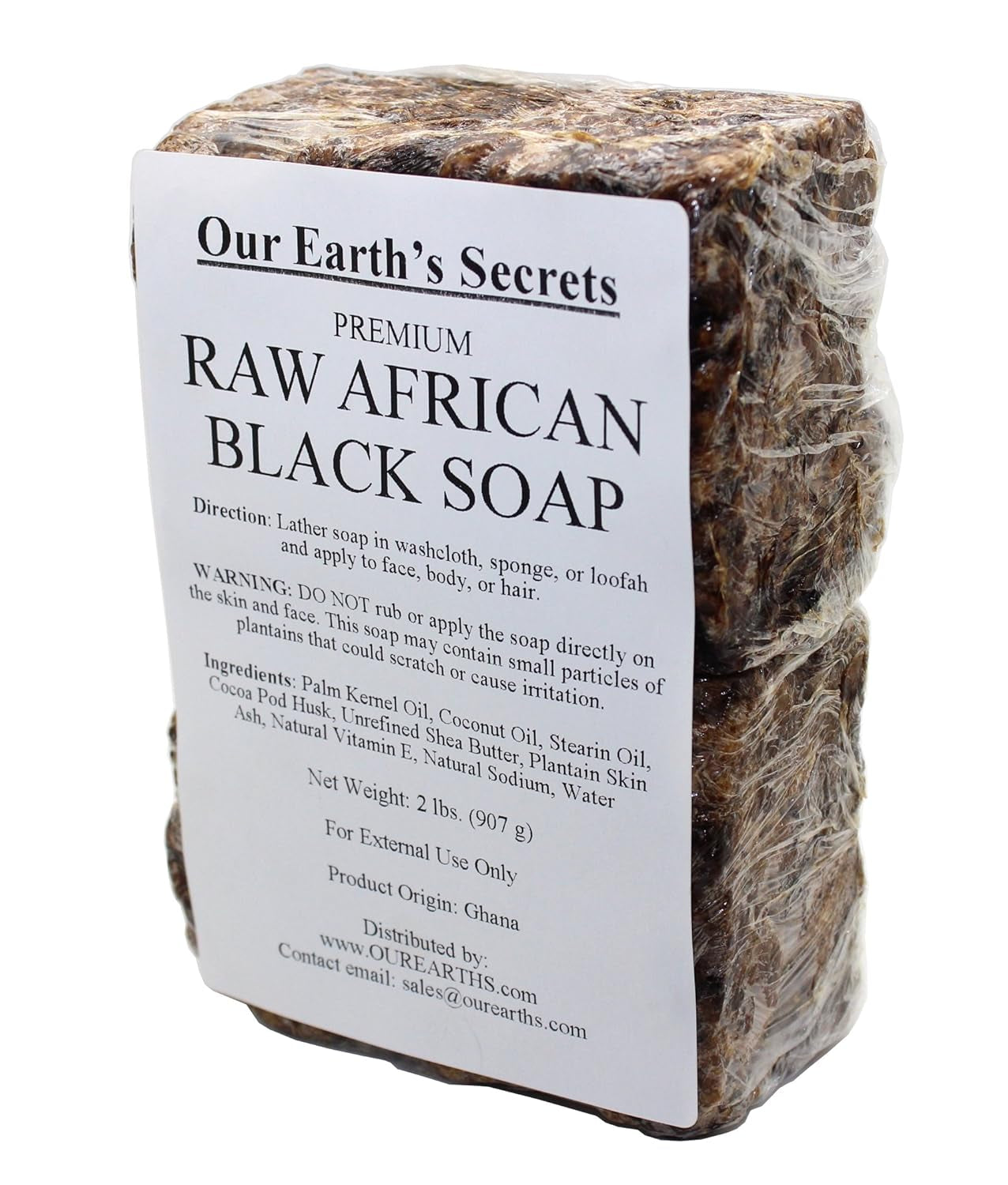 Natural Raw African Black Soap 2 Lbs