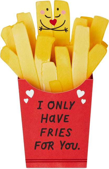 Paper Wonder Valentine'S Day Pop up Card (I Only Have Fries for You) for Anniversary, Love, Romantic Birthday, Sweetest Day