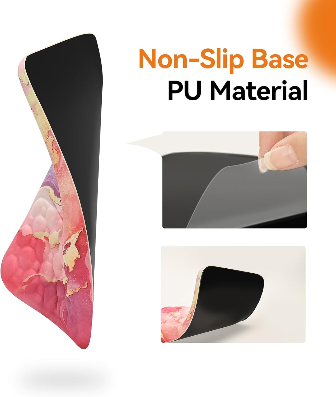 Pink Mouse Pad with Wrist Support Large Ergonomic Office Comfy Pain Relief Mousepad Wrist Rest