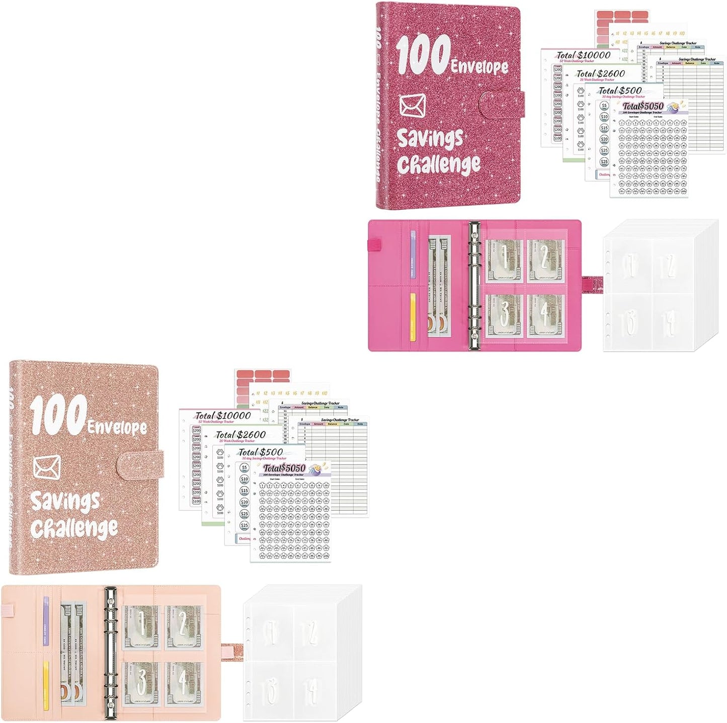 100 Envelopes Money Saving Budget Binder with Cash Envelopes and Savings Challenges Book 52 Week