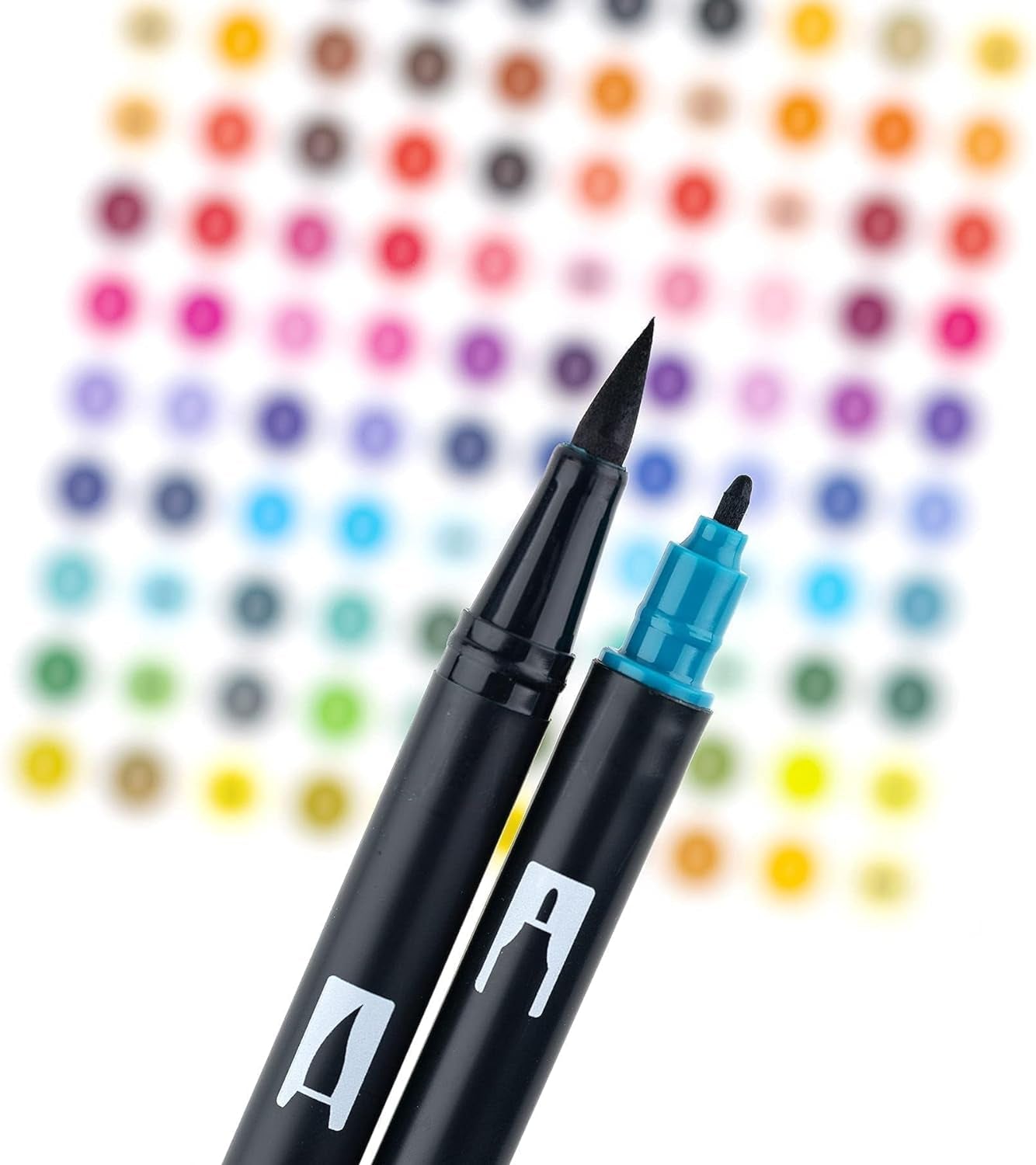 56189 Dual Brush Pen Art Markers, Tropical, 10-Pack. Blendable, Brush and Fine Tip Markers