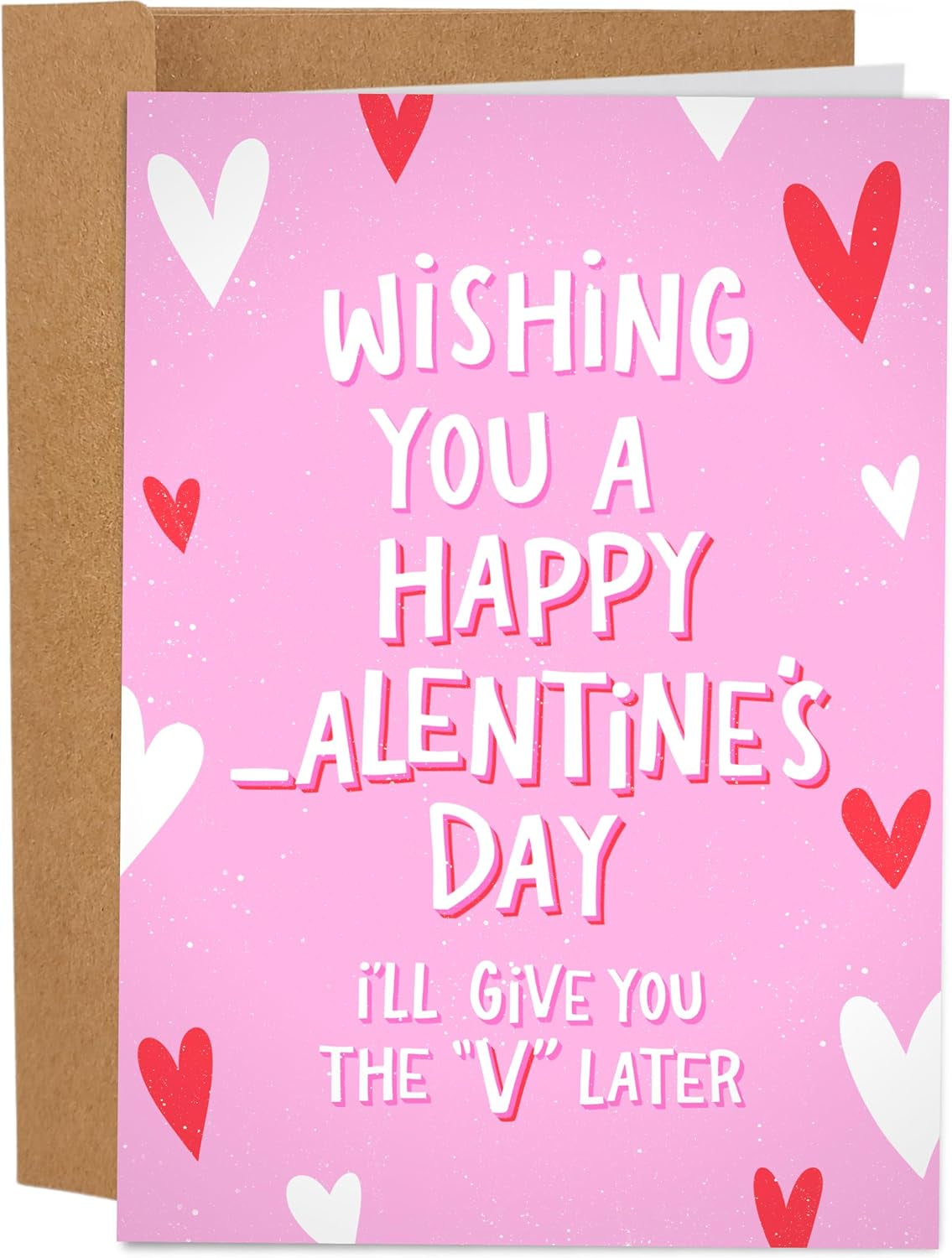 Funny Valentine'S Day Card for Him | Anniversary Cards for Husband | Naughty Dirty Inappropriate Valentines Day Card | I'Ll Give You the V Later Card