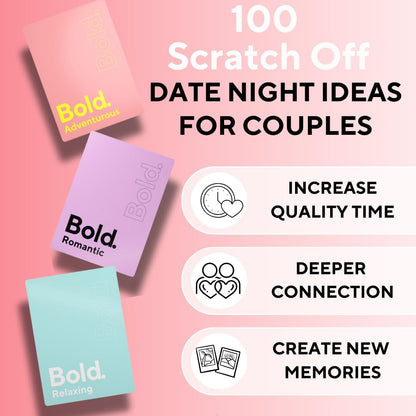 100 Scratch off Date Night Ideas Cards - Romantic Couple Gifts - Fun Date Ideas for Him/Her/Boyfriend/Girlfriend - Cool for Couples - Perfect Couples Birthday/Valentines Day Gift