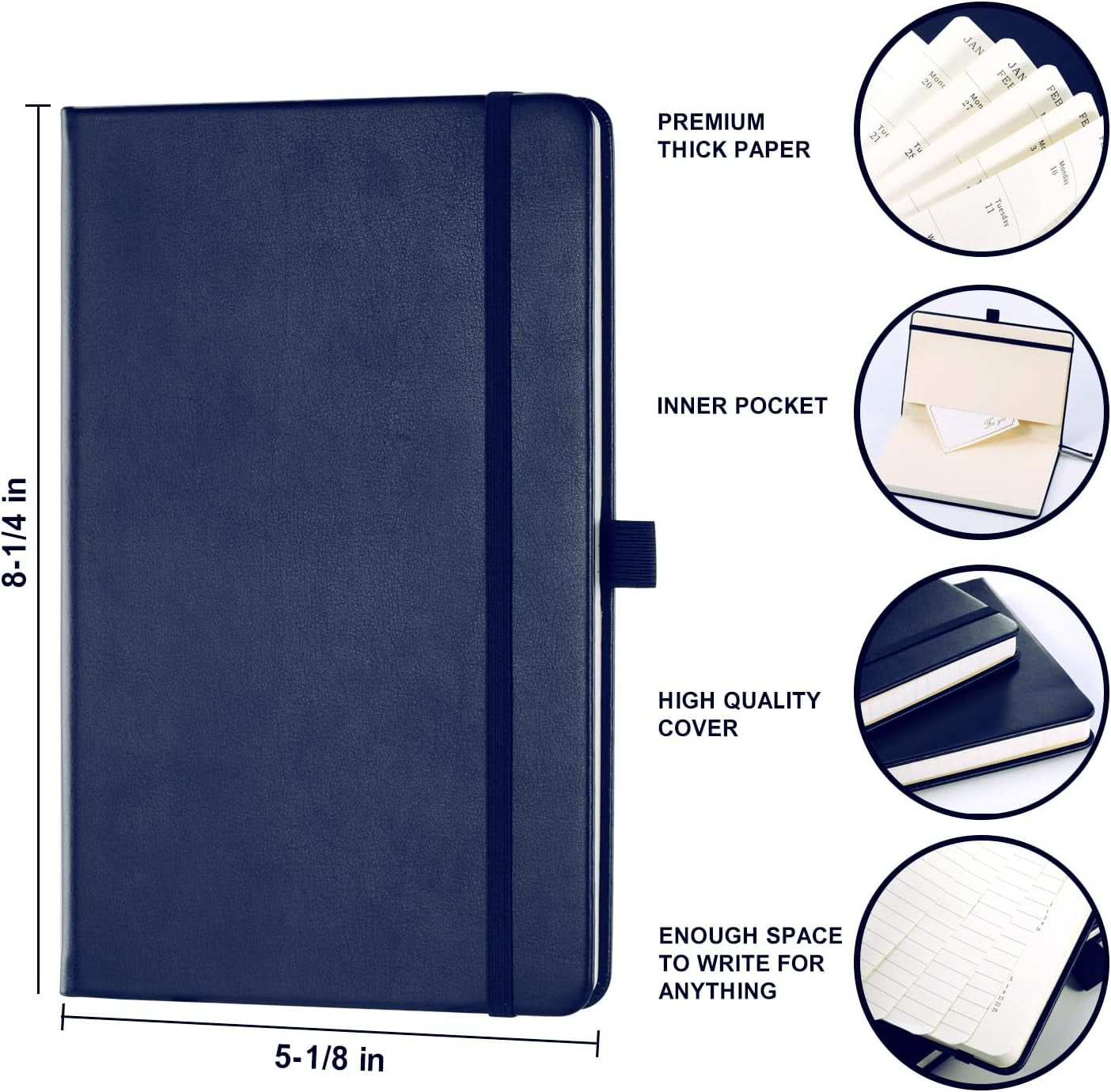 2025 Planner - Weekly & Monthly Planner 2025, Jan. 2025 - Dec. 2025, 5.12"X 8.25", Faux Leather Cover, Pen Loop, Elastic Band, Inner Pocket, Bookmarks, Note Pages, Perfect Organizer