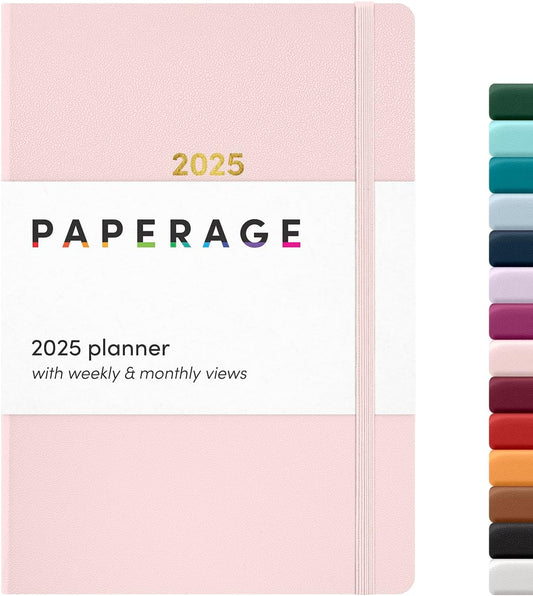 2025 Weekly & Monthly Hardcover Planner (Blush), 12 Month (January 2025 - December 2025), 5.7 in X 8 In, Weekly & Monthly Spreads, Includes Additional Note Pages, Back Pocket & Trackers