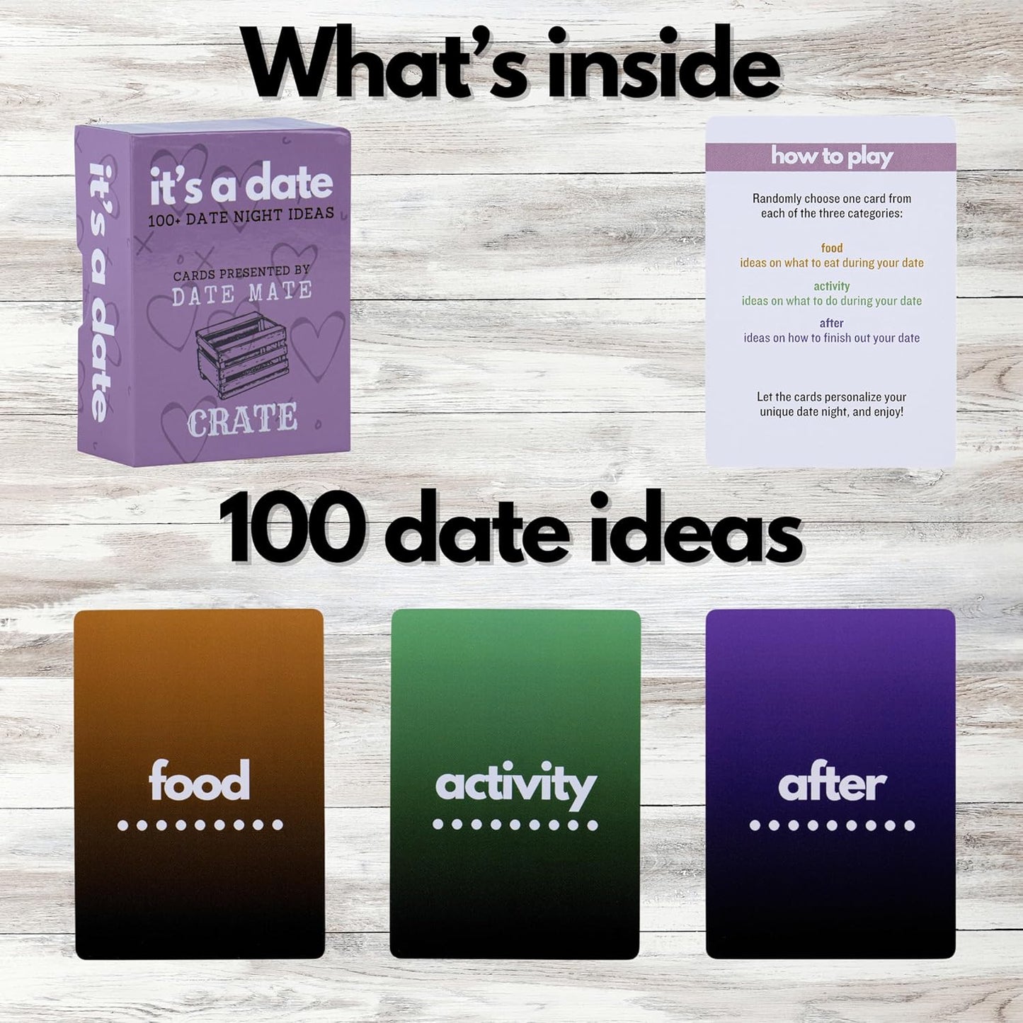 It'S a Date - Date Night Cards for Couples - 100 Cards with Romantic Relationship Activity Ideas to Plan the Perfect Date Night - Gifts for Wife, Husband, Girlfriend, Boyfriend, Newlywed, Birthday