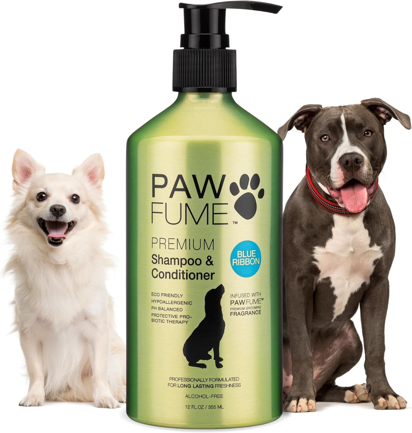 Pawfume Dog Shampoo and Conditioner – Hypoallergenic Dog Shampoo for Smelly Dogs – Best Dog Shampoos & Conditioners – Probiotic Pet Shampoo for Dogs – Best Dog Shampoo for Puppies (Blue Ribbon)