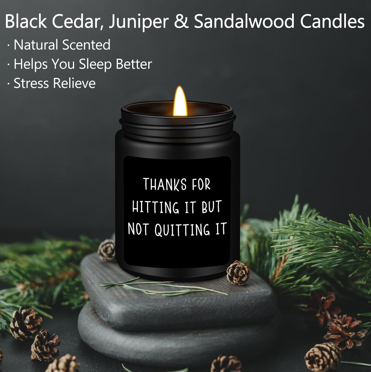 Anniversary Romantic Gifts for Him, Gifts for Men Boyfriend Husband, Valentines Day Wedding Anniversary Christmas Gifts for Him-Thanks for Hitting It but Not Quitting It-Sandalwood Scented