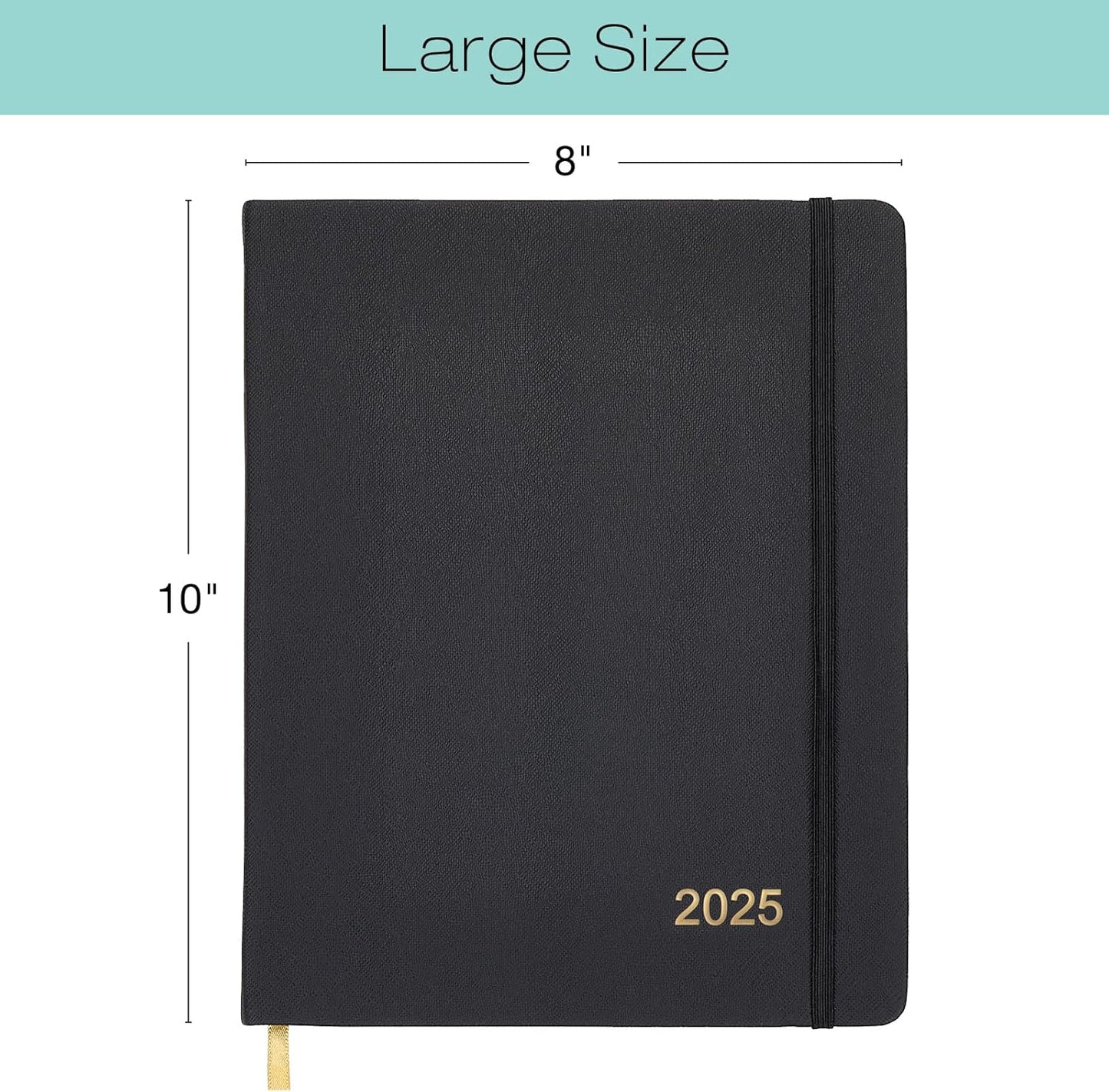 2025 Textured Cover Weekly Monthly Planner, 8"X10": 14 Months (November 2024 - December 2025) / 2025 Calendar / 2025 Weekly Calendar/Weekly Planner Organizer (Black)