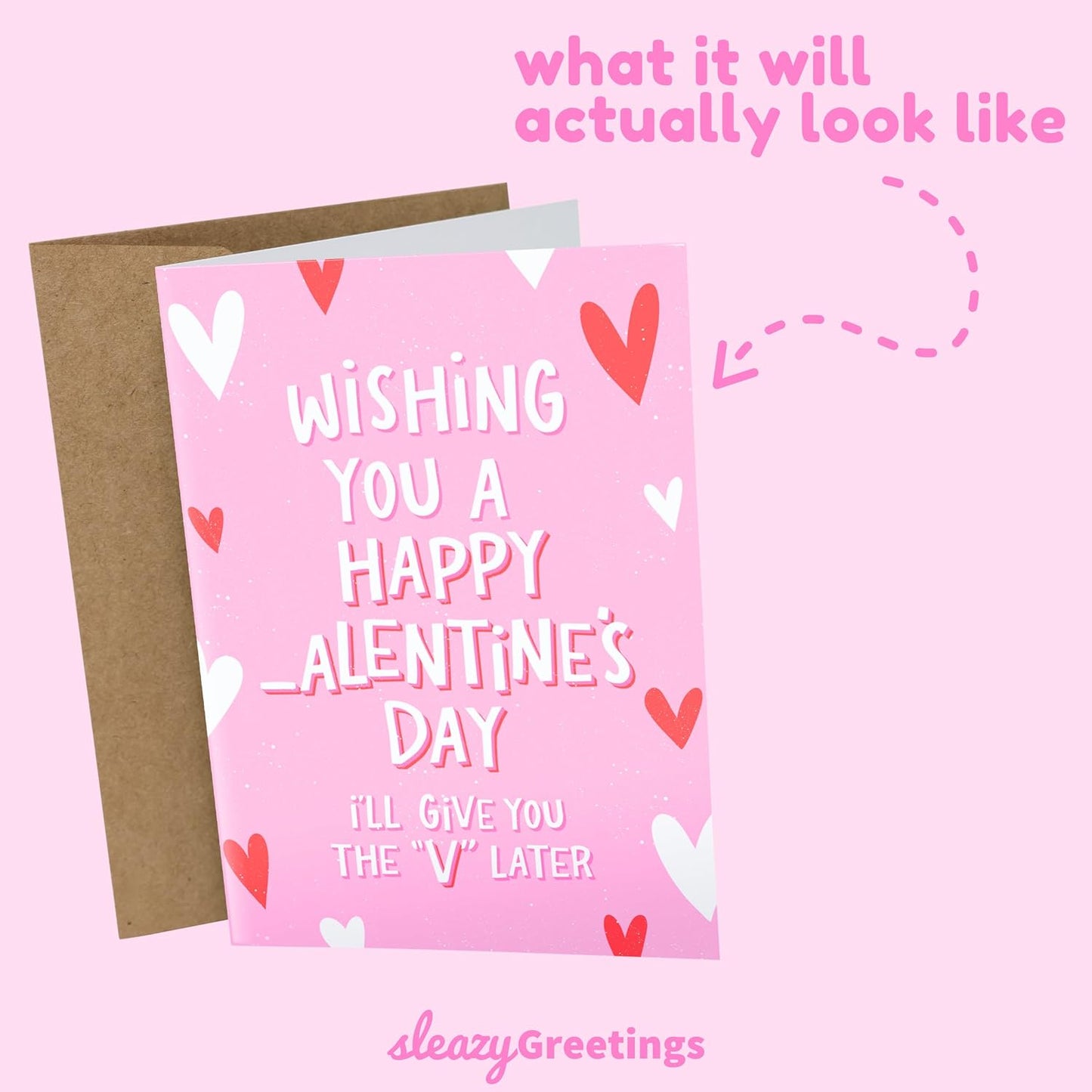 Funny Valentine'S Day Card for Him | Anniversary Cards for Husband | Naughty Dirty Inappropriate Valentines Day Card | I'Ll Give You the V Later Card