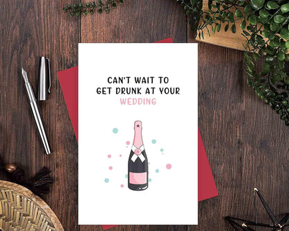 Funny Engagement Card for Friend, Marriage Card, Cute Engaged Card