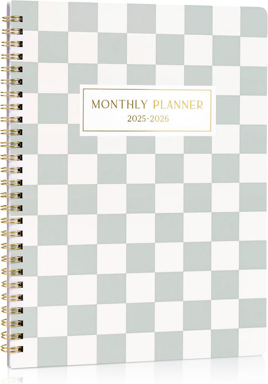 Beautiful Checkered 2025-2026 Monthly Planner and Calendar Book - to Do List Notebook That Easily Organizes Your Tasks to Boost Productivity - Runs from January 2025 until December 2026