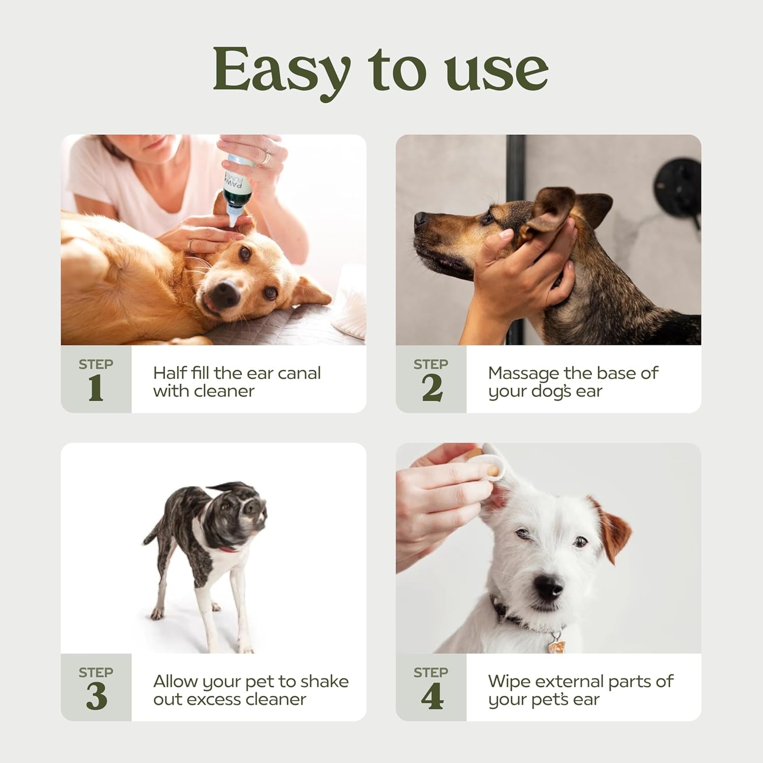 Pawfume Gentle Ear Cleaner for Dogs – Natural Dog Ear Cleaner Solution – Ear Wax Cleaner for Dogs Ear Treatment for Dogs – Dog Ear Wash Ear Cleaning Solution for Dogs – Dog Ear Wash Cleaner