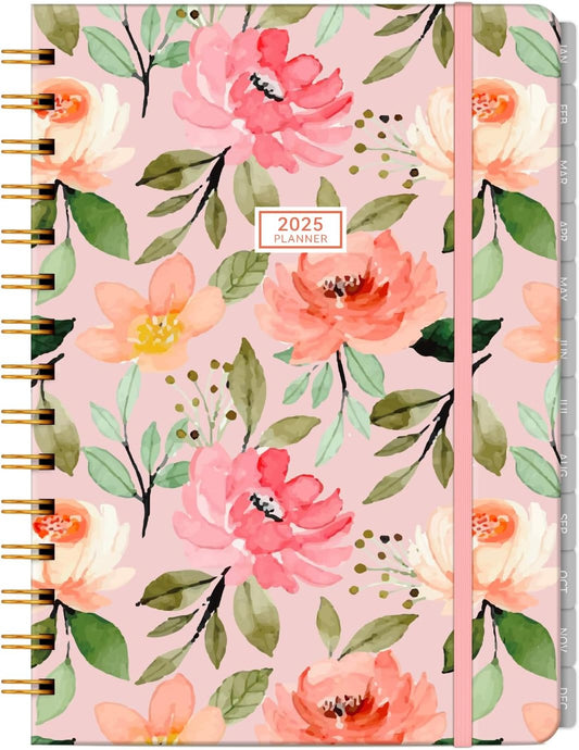 Planner 2025-2025 Planner Weekly and Monthly, Jan. 2025 – Dec. 2025 Hardcover Calendar Planner 2025 for Women Spiral Bound, Inner Pocket, 6”×8.5”