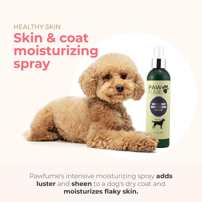 Pawfume Skin & Coat Moisturizing Spray + Dog Shampoo and Conditioner + Premium Grooming Spray