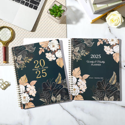 2025 Planner - 2025 Weekly & Monthly Planner, 8" X 10", JAN.2025 - DEC.2025, Calendar/Planner 2025 with Sturdy Cover, Premium Paper, Twin-Wire Binding, Print Tabs