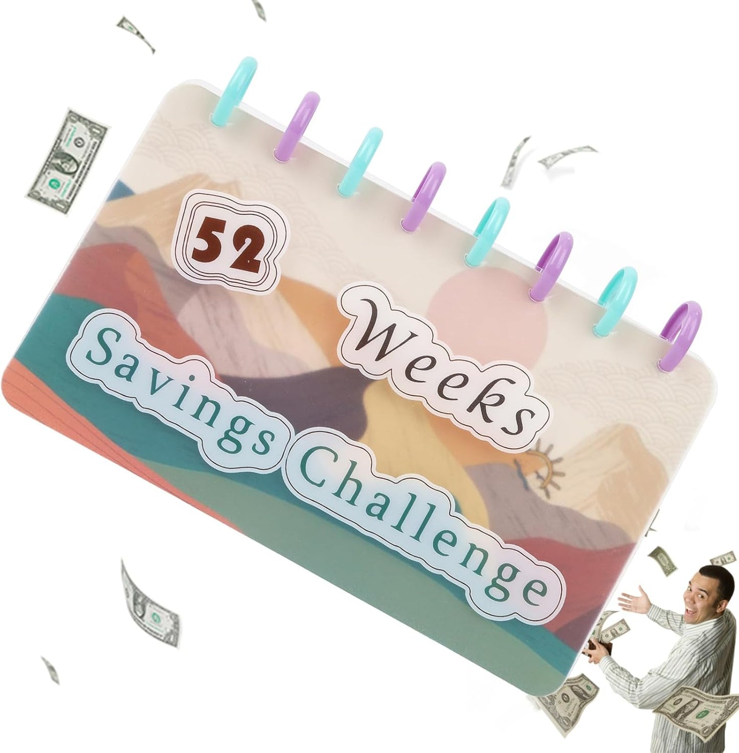 Savings Binder L 52 Week Savings Challenge, 2024 Reusable Budget Book with Cash Envelopes, Mothers Day Gifts Money Binder for Saving