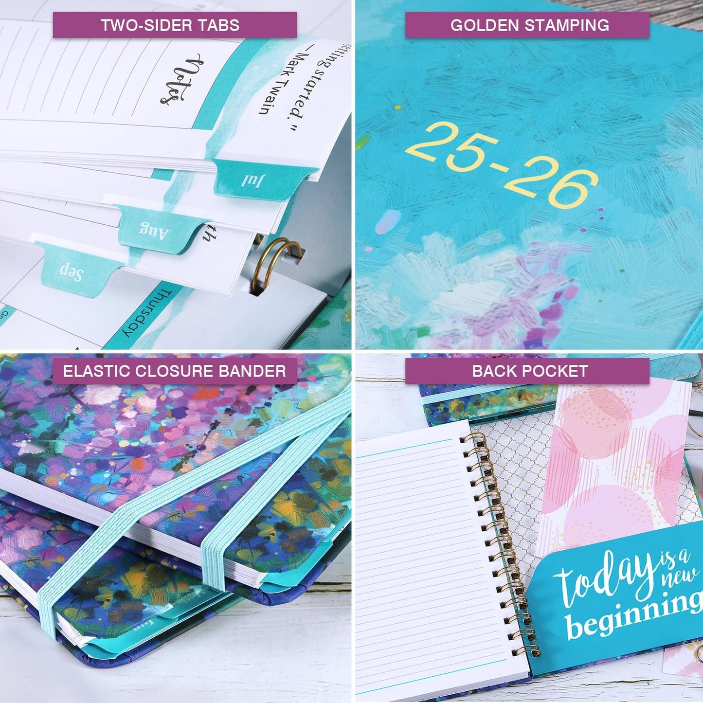 Planner 2025-2026 - Academic Planner 2025-2026, JUL.2025 - JUN.2026, 2025-2026 Planner Weekly and Monthly with Tabs, 6.3" X 8.4", Hardcover with Back Pocket + Thick Paper - Oil Painting