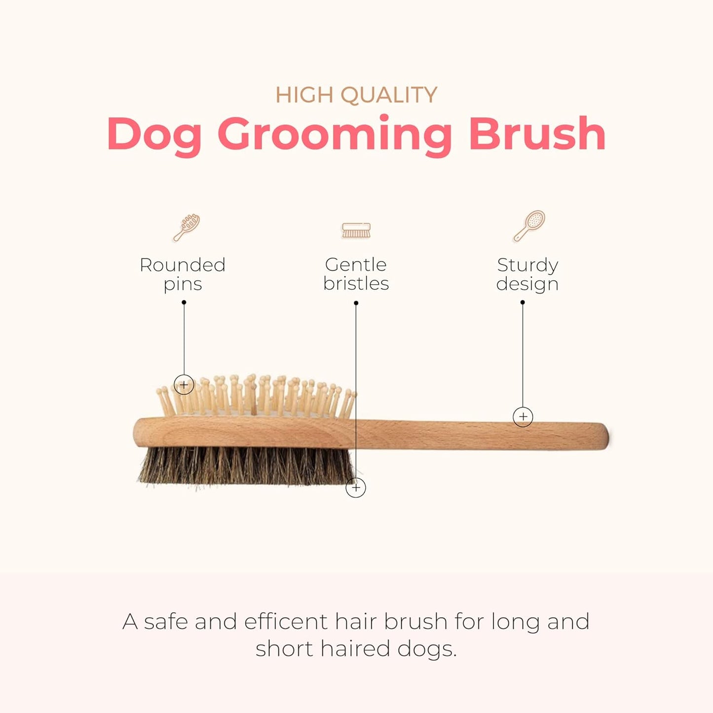 PAWFUME 2-In-1 Pet Brush + Dog Shampoo and Conditioner (Show Dog)