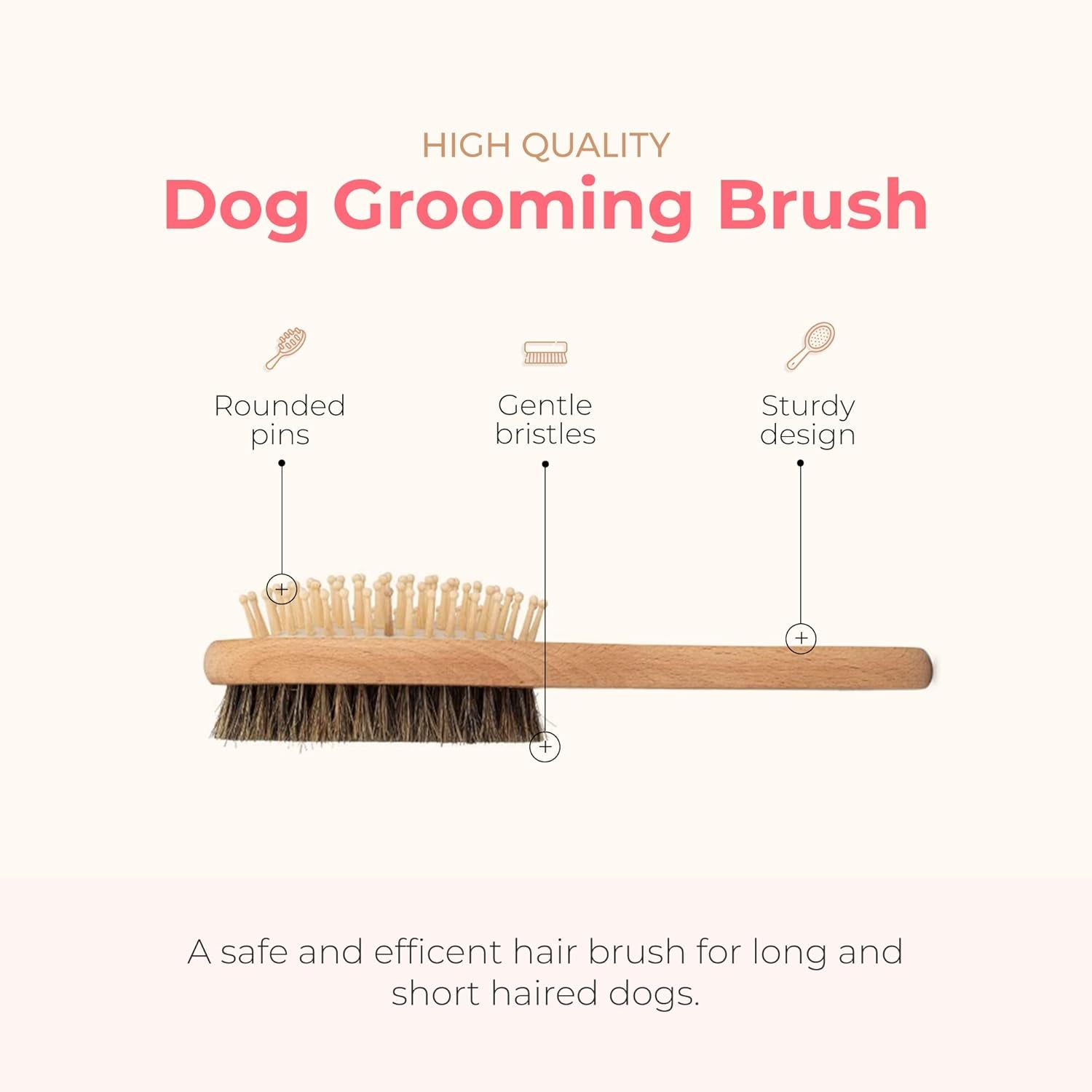 PAWFUME 2-In-1 Pet Brush + Dog Shampoo and Conditioner (Show Dog)