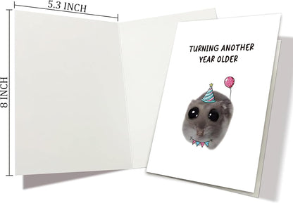 Sad Hamster Meme Birthday Card, Funny Cute Hamster Bday Card for Him Her, Hilarious Turning Another Year Older