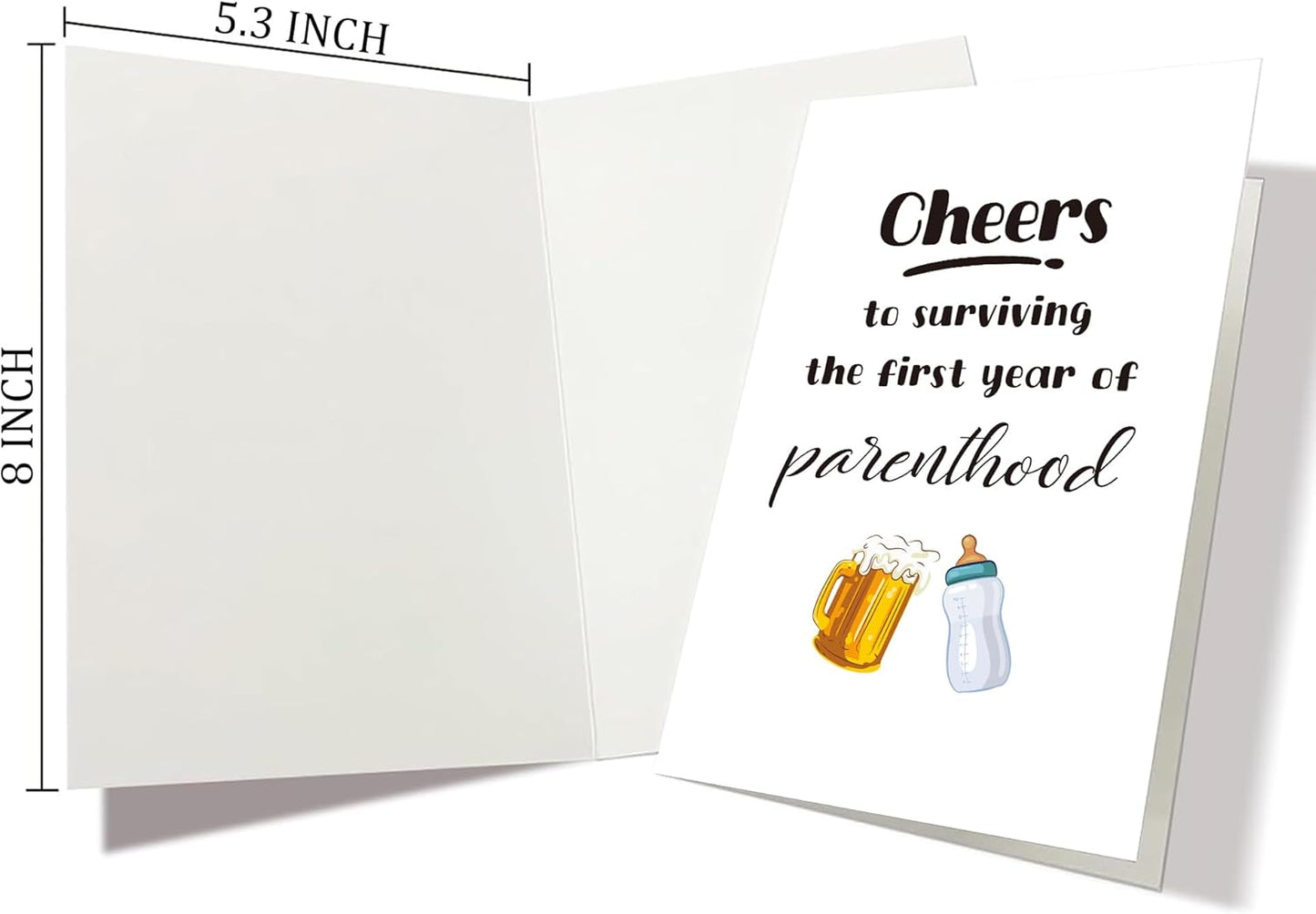 Funny First Birthday Card for New Dad Mom, New Parents Gift, Congratulating New Baby Card, Humor 1St Bday Card for Friend Party