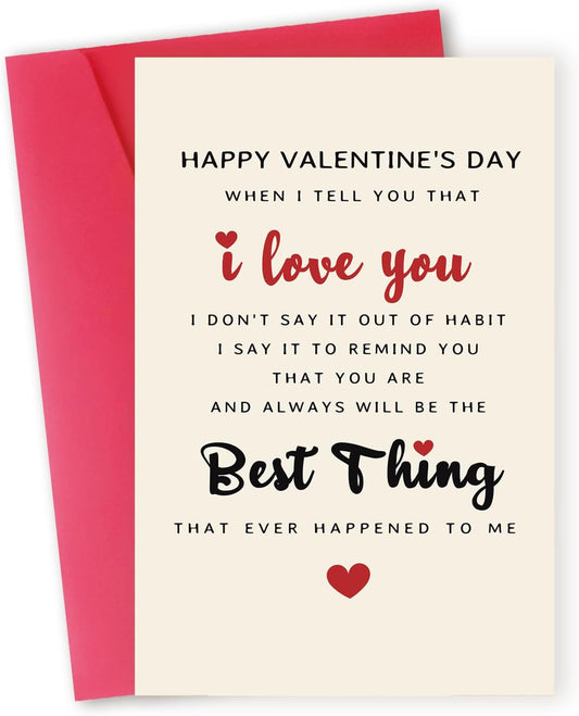 Funny Valentines Day Card for Husband Wife Boyfriend Girlfriend Fiance Fiancee，Romantic Valentines Day Gifts for Him Her，Best Thing Ever V-Day Cards for Significant Other