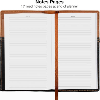 2025 Pocket Planner/Pocket Calendar, 3.5"X6": Includes 14 Months (November 2024 - December 2025) / 2025 Weekly Planner/Weekly Agenda/Monthly Calendar Organizer (Brown/Black)