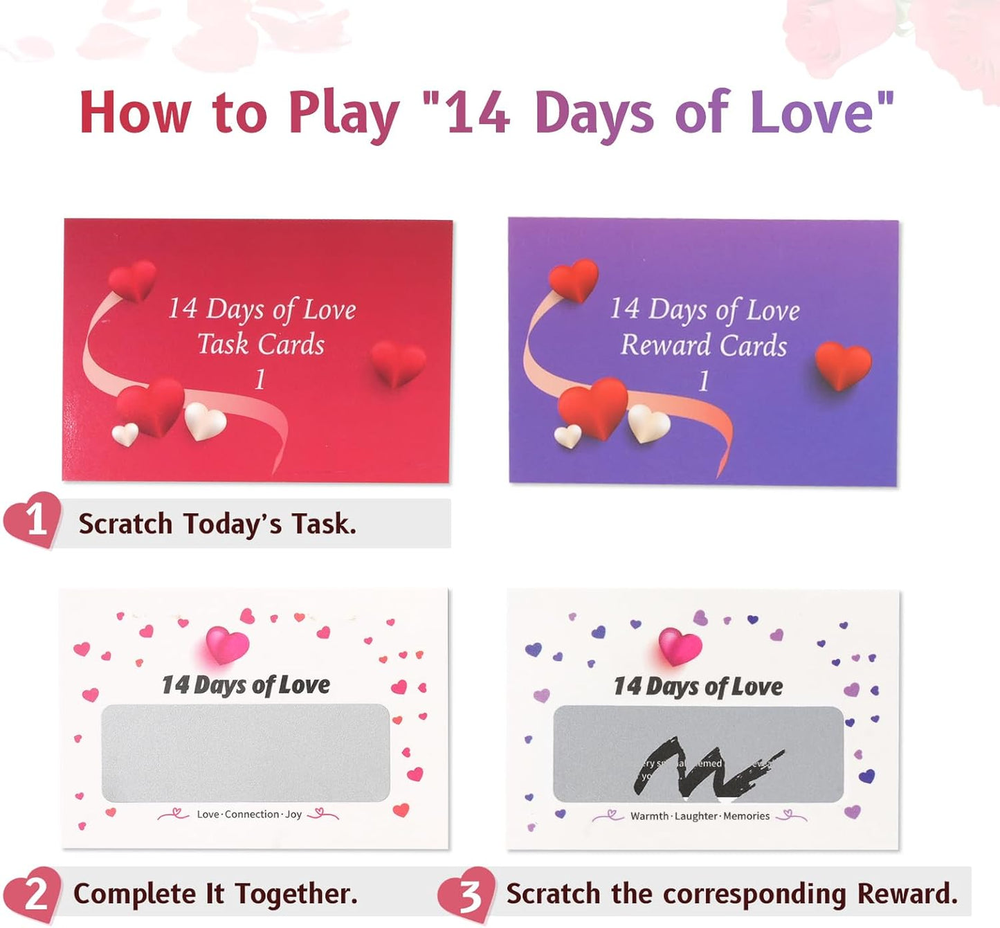 14 Days of Love – 2025 Valentine'S Day Advent Calendar: Scratch-Off Date Night Ideas & Valentine'S Gifts for Him, Her, Couples – Unique Card Games for Boyfriend, Girlfriend, Husband, Wife