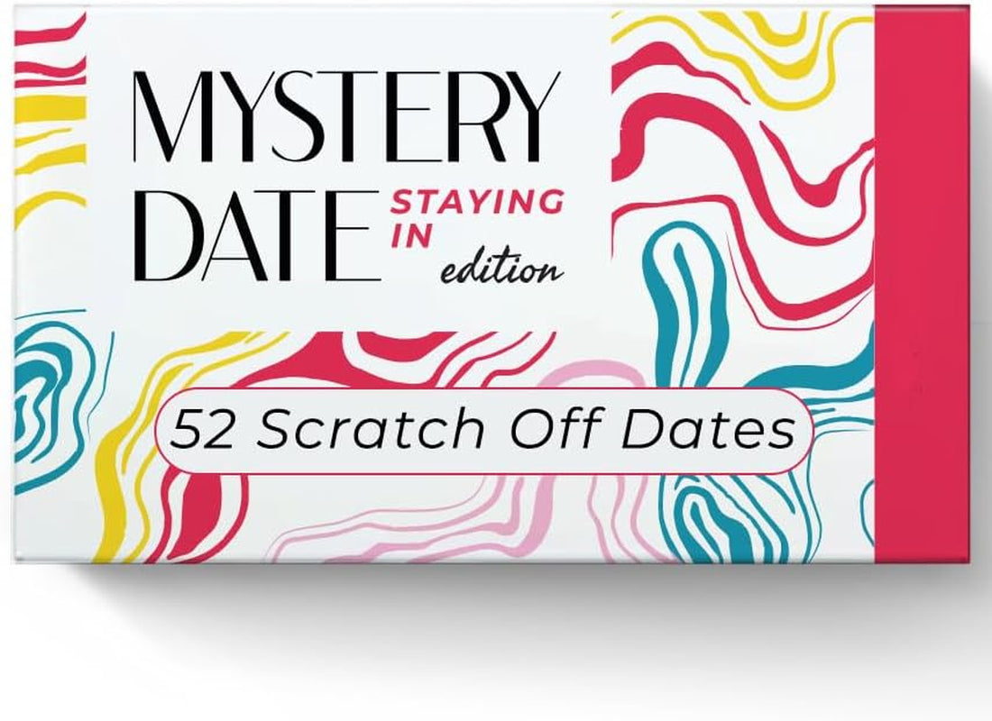 Mystery Date 52 At-Home Date Night Ideas Scratch off Card and 52 Conversation Starters (Staying in Edition) - Unique Couples Gift, Couples Games, Couples Date Night Cards