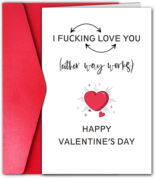 Dirty Valentines Day Card for Wife or Girlfriend, Naughty Valentine’S Day Card for Her, I Love You Card