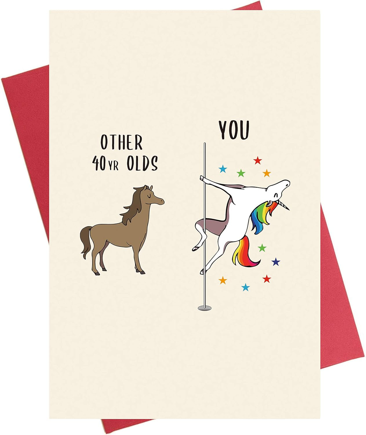 40Th Birthday Card, Dancing Unicorn Birthday, Hilarious 40Th Bday Card, Other 40 Year Olds