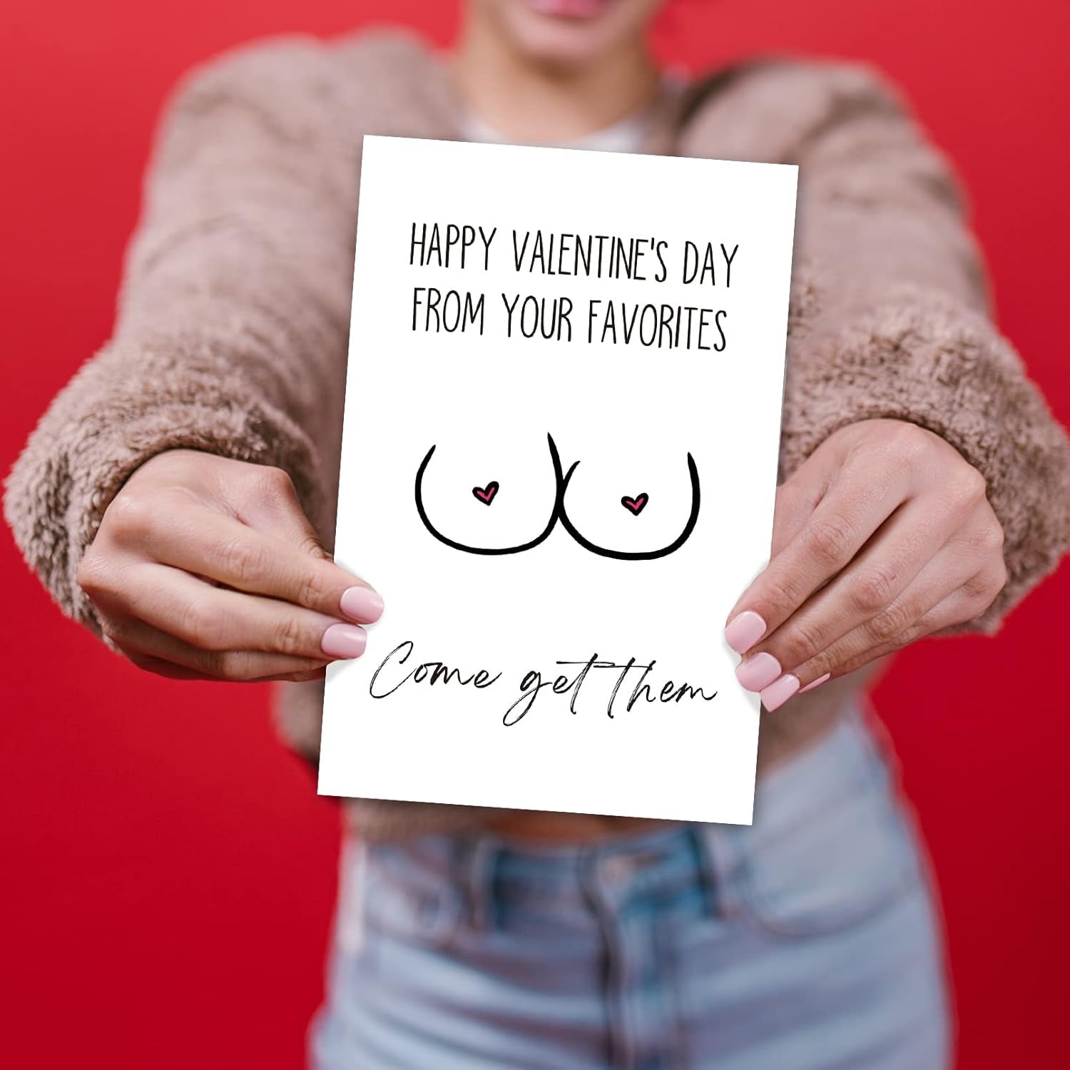 Boyfriend Valentines Day Card, Sexy Valentines Gift, Rude Valentines Card for Husband, Humorous V-Day Card from Wife Girlfriend (Come Get Them)