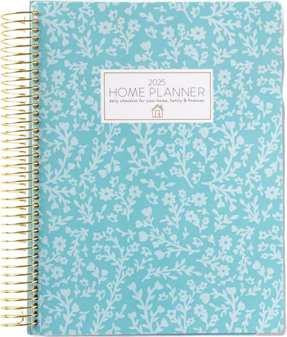 Home Planner 2025 (Floral) | Work from Home Planner W/Stickers | Daily Checklist | Monthly Budget Worksheet | Monthly Calendar Layout | Vacation Checklist | Coil Binding | Poly Laminated Cover