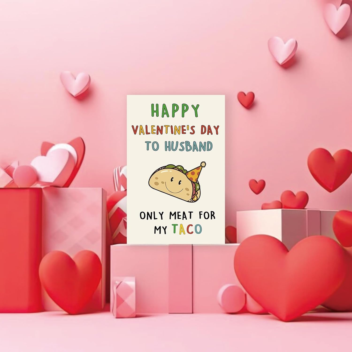 Funny Valentines Day Gifts Card for Husband，Naughty Taco Valentines Day Gifts for Him，Romantic Valentine'S Day Cards for Husband from Wife，Happy V-Day to Husband-Only Meat for My Taco