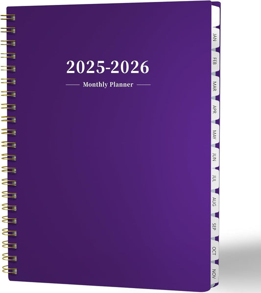 2025 Planner - Monthly Planner 2025-2026, JAN.2025 to DEC.2026, 8.5" X 11", Large Planner with Spiral Bound, Perfect for School & Office Schedule, Purple